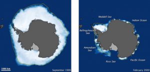 Схема ледяного покрова Антарктиды